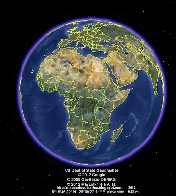 El Mundo, google earth, vista diurna, Africa