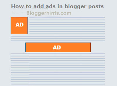 how to add ads in blogger posts