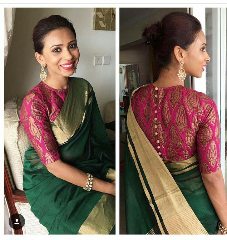 30 Latest High Neck Blouse Designs For Sarees Trendingpatterns 