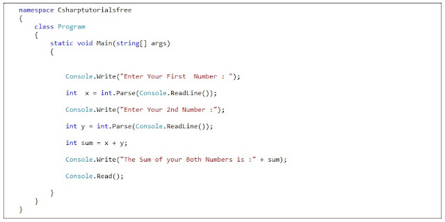 C# Tutorials : c sharp user input console