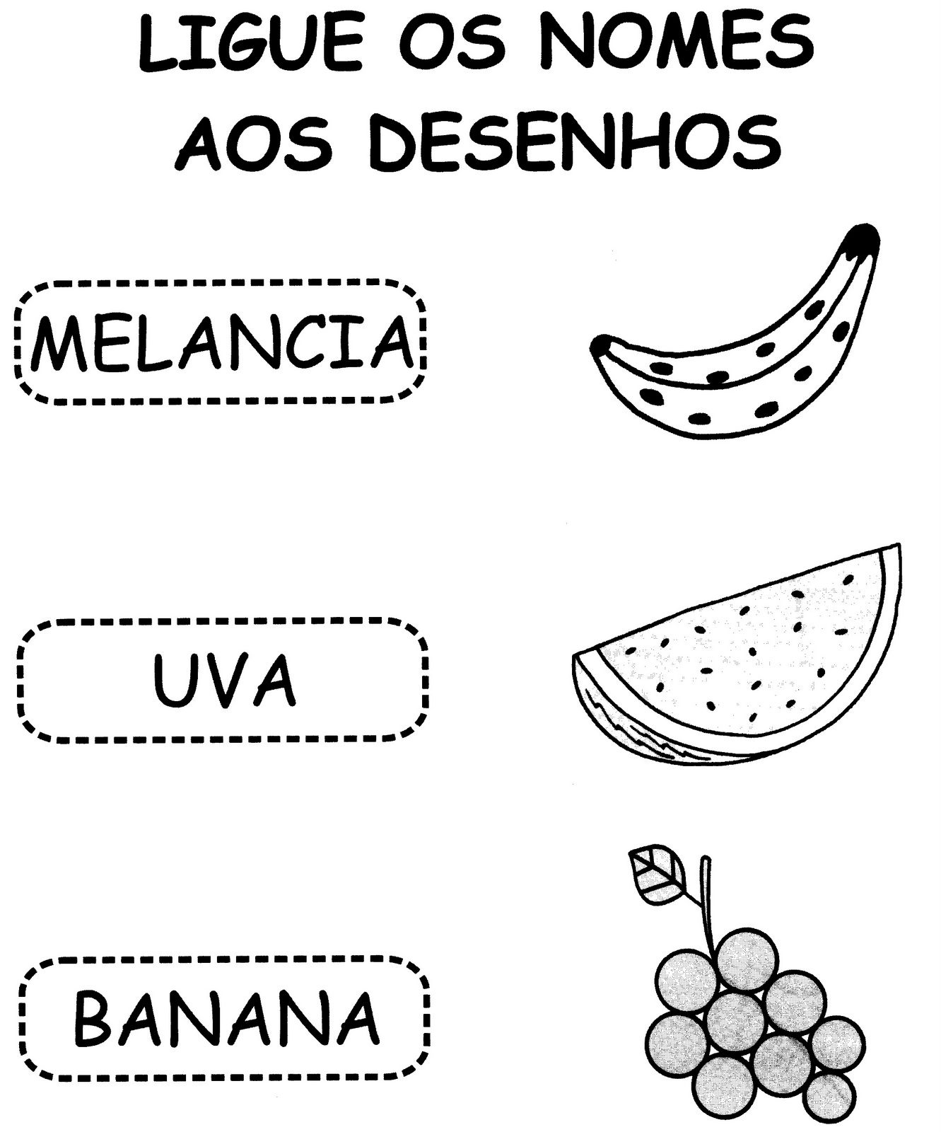 ALFABETIZAÇÃO ligue os nomes às imagens