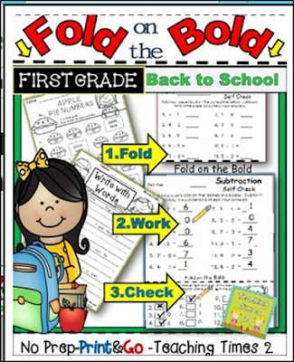 https://www.teacherspayteachers.com/Product/Back-to-School-FOLD-ON-THE-BOLD-1st-Grade-Self-Check-Math-and-Literacy-Packet-1725671