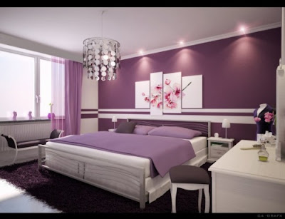 Paint Designs  Bedroom Walls on 17 Soothing Violet Decoration Ideas Bedroom