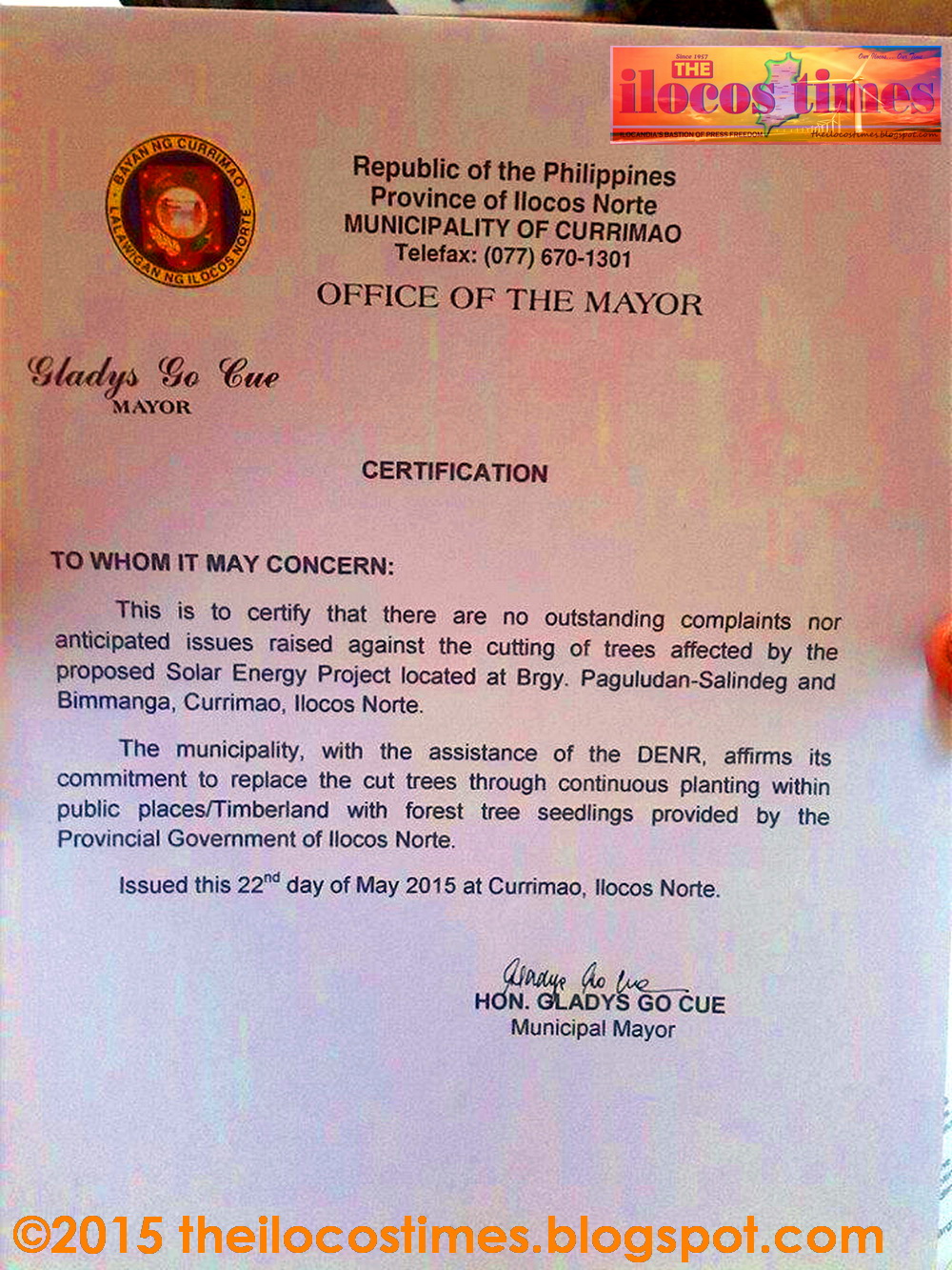 The Ilocos Times: Currimao allows cutting of 600 trees for ...