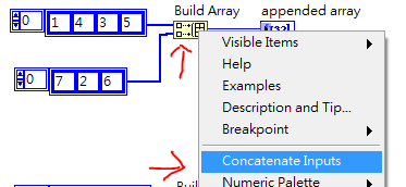 LabView [Array 陣列] Build Array Concatenate Inputs 陣列串接模式 - 真相傑森