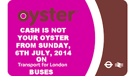 TFL BUSES: CASH PAYMENT TO STOP ON SUNDAY: