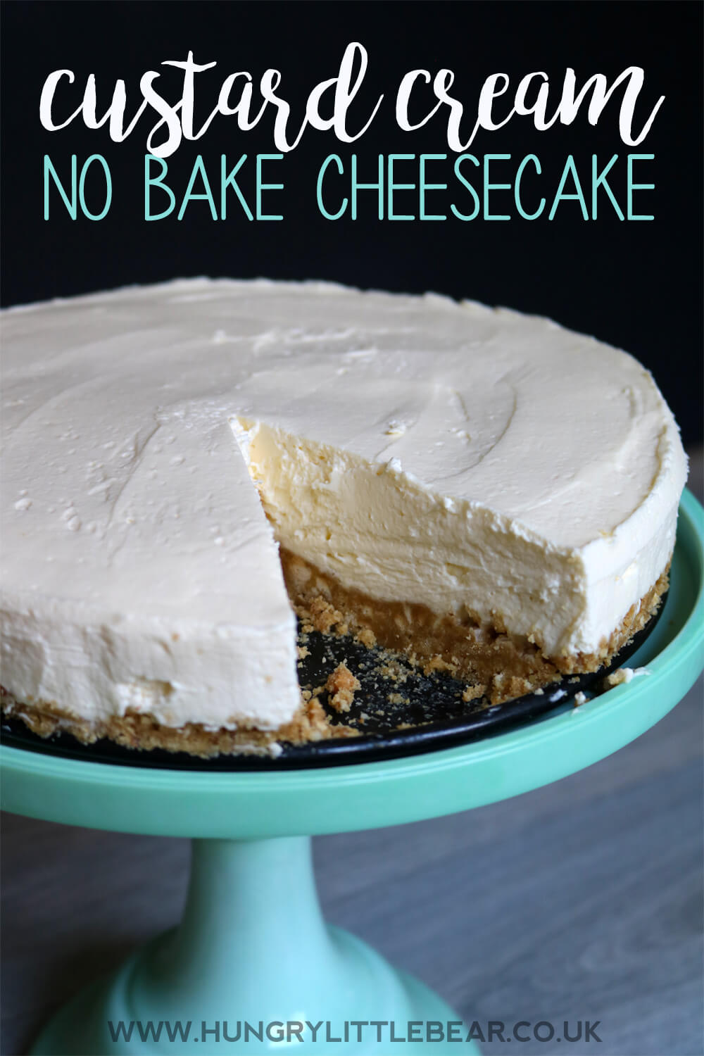Custard Cream No Bake Cheesecake | Hungry Little Bear