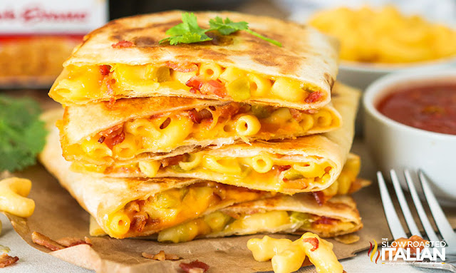 macaroni and cheese quesadillas
