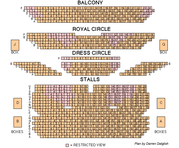 Harold Pinter Theater Seating Chart