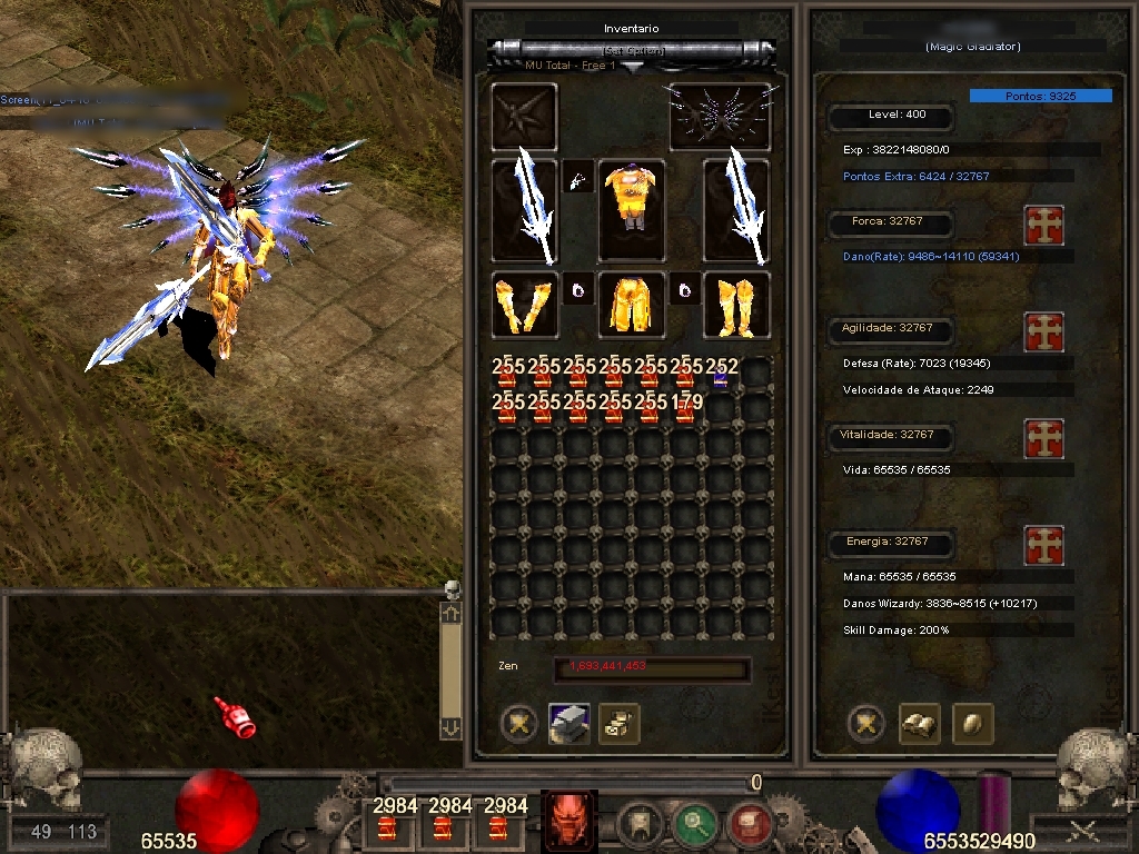 Interface Skull Old para Versões 97d 99i a 1.0 h MU ONLINE SPACE