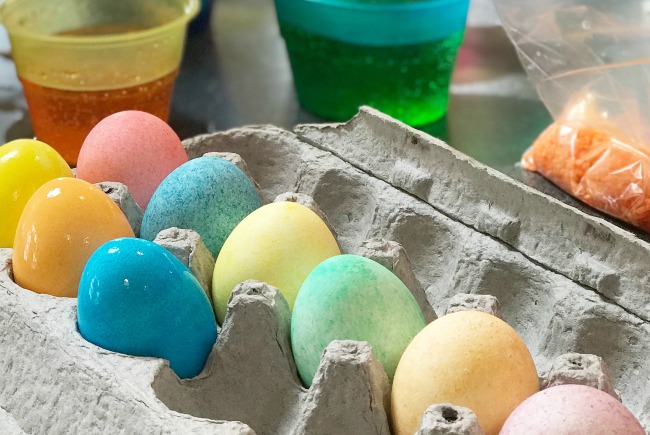 White Rice Speckled Easter Eggs