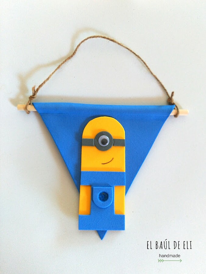 banderín, goma eva, foamy, minion