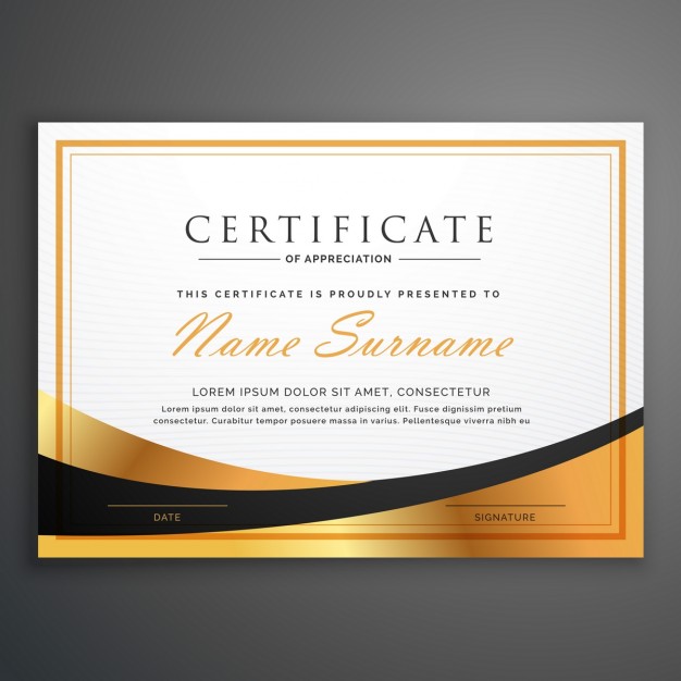 Luxurious certificate Free Vector