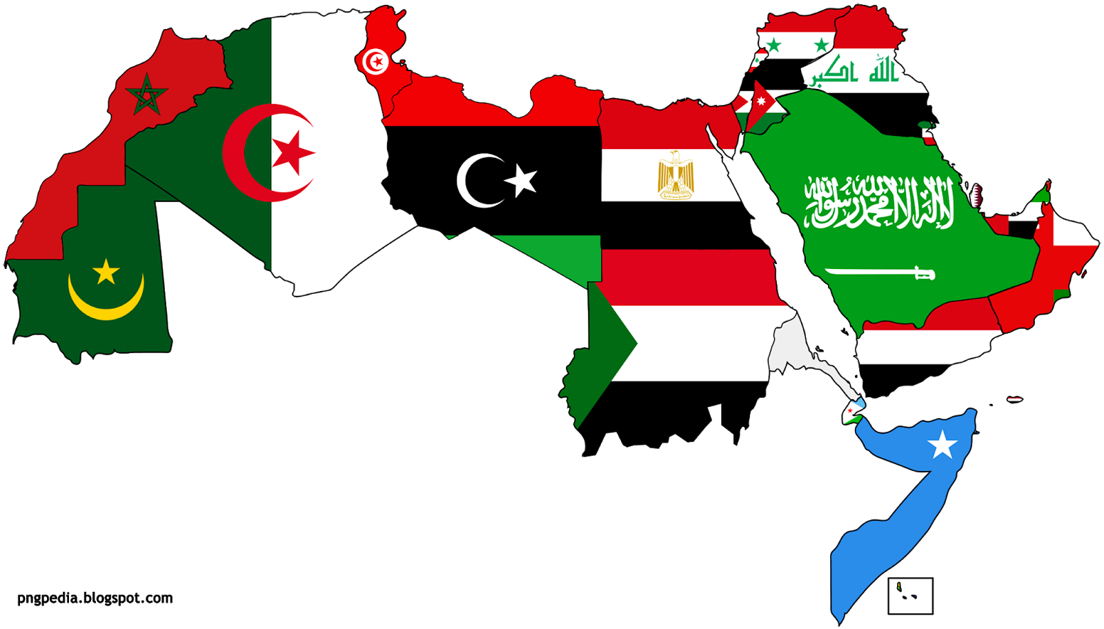 A map of the Arab World with flags png Png Vectors, Photos Free
