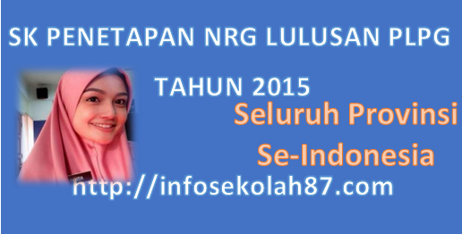 SK Penetapan dan Lampiran NRG Lulusan PLPG Tahun 2015 Se Indonesia