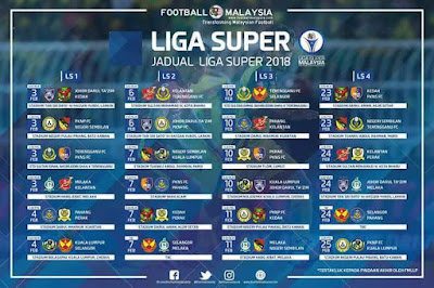 Jadual Perlawanan Kedah Liga Super 2018