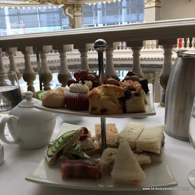 tiered tea tray at The Rotunda tea room at Neiman Marcus in San Francisco