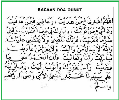 Inilah Bacaan Doa Qunut Pada Sholat Subuh Lengkap Arab Latin