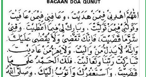 Inilah Bacaan Doa Qunut Pada Sholat Subuh Lengkap Arab Latin