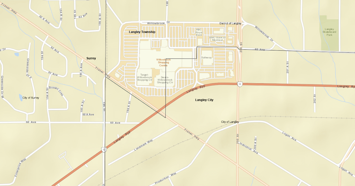 City Of Langley Gis Map Imapbc Can Show You The Border Between Langley City And Township At  Willowbrook Mall Among Other Things - The South Fraser Blog
