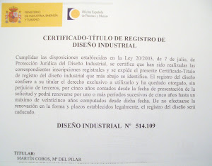 Certificado y número de Diseño Industrial