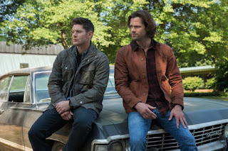 Jensen Ackles as Dean Winchester and Jared Padalecki as Sam Winchester in Supernatural 13x01 "Lost and Found"