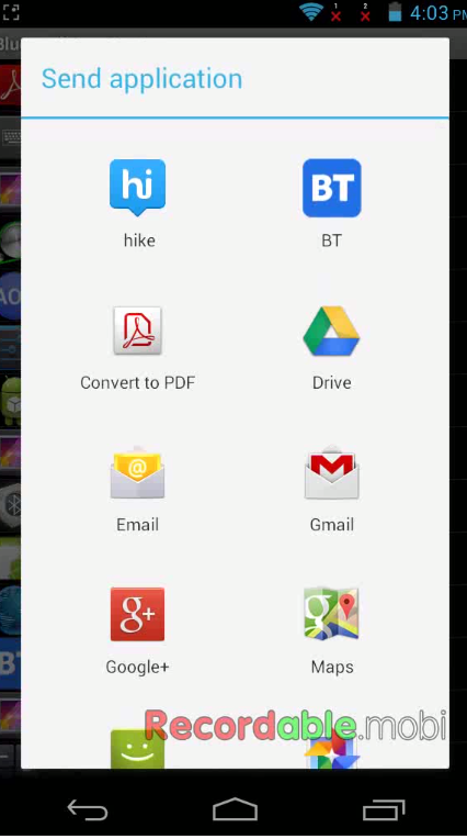Send and Store Apps Setup exe. files in Android Phone  Bluetooth app sender