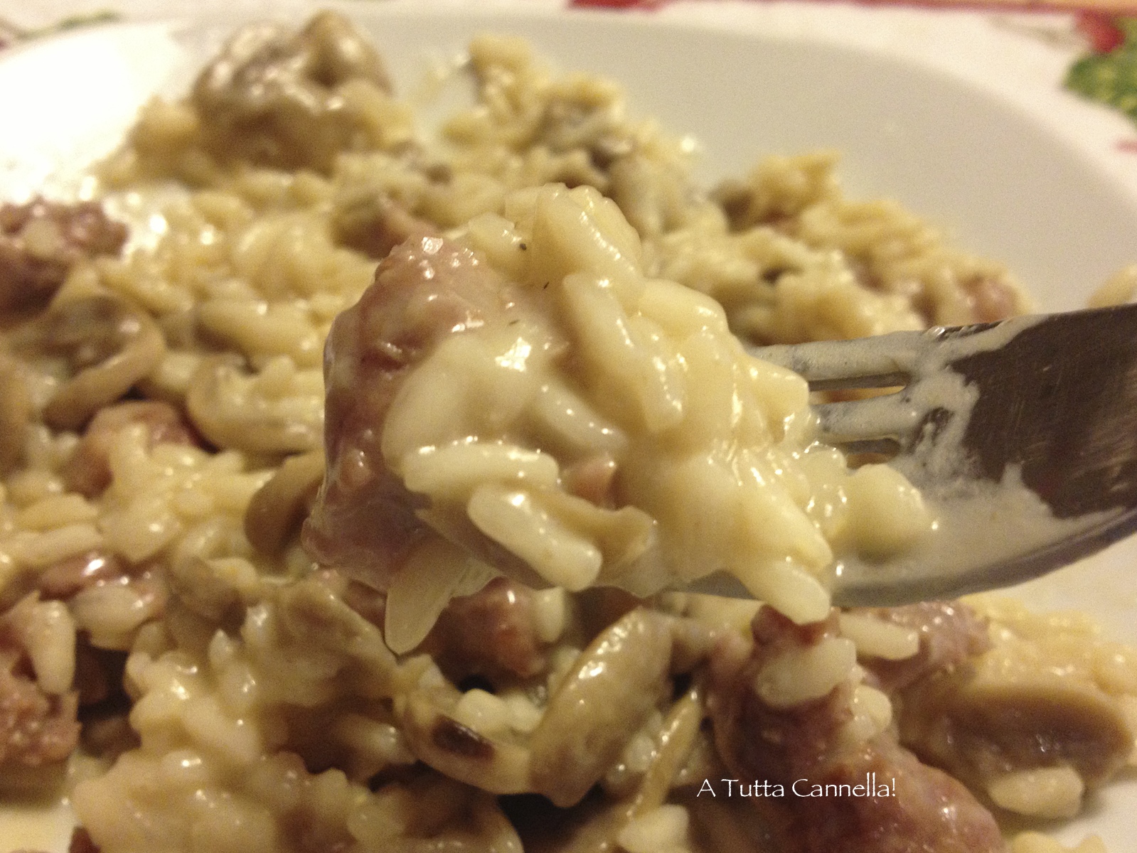 a tutta cannella! Risotto con Funghi Salsiccia e Stracchino