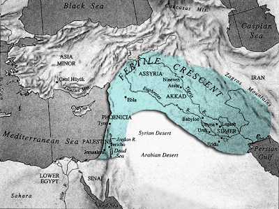 Gambar peta Peradaban Lembah Sungai Eufrat dan Tigris