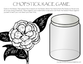 Free printable Chopstick Race Game  |  3 Garnets & 2 Sapphires