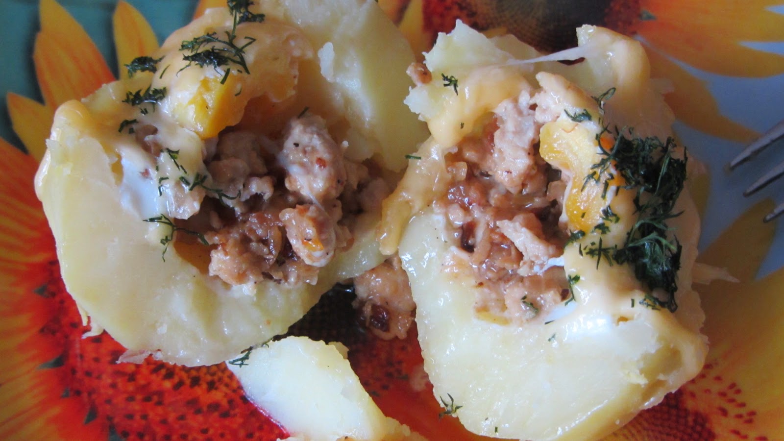 Картошка фаршированная фаршем
