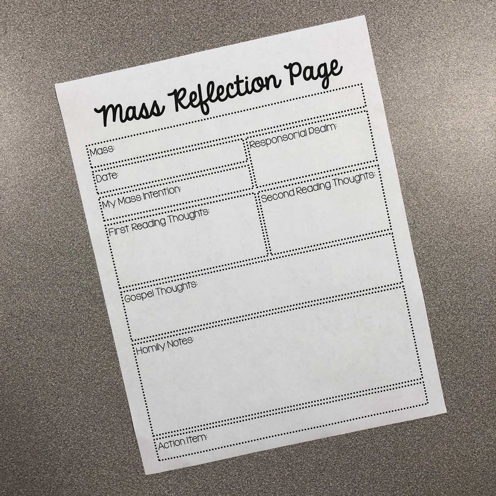 Look to Him and be Radiant Mass Reflection Sheet Graphic Organizer