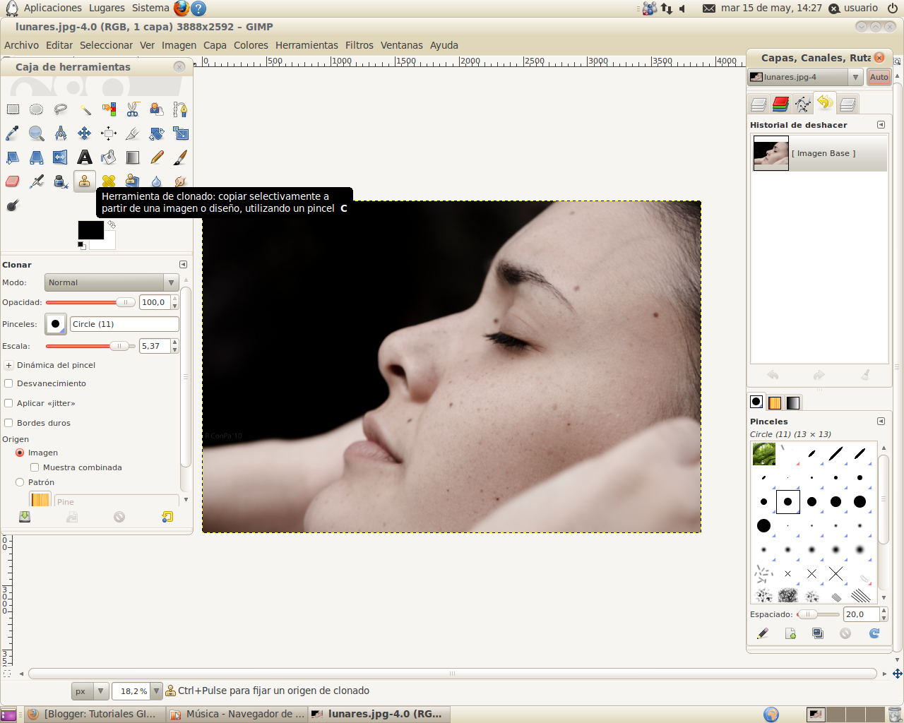Tutoriales GIMP: Tutorial de Clonar