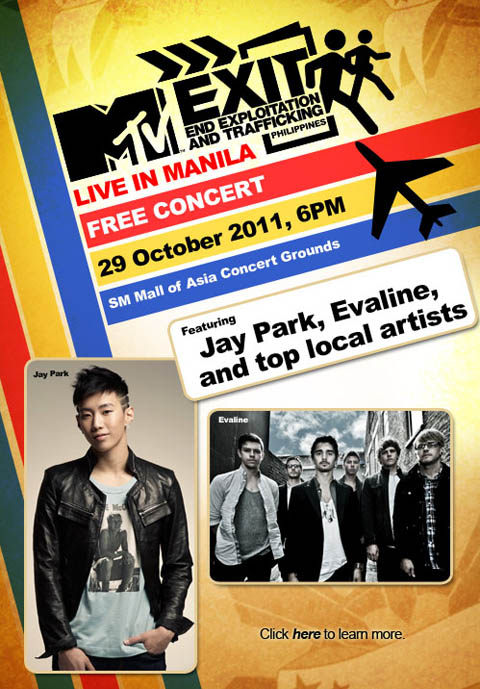 End Exploitation and Trafficking, MTV EXIT FREE CONCERT LIVE IN MANILA, Free Ticket, Free concert