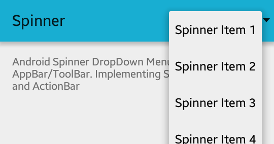How to Add Spinner (Dropdown List) to Android ActionBar/Toolbar | Viral  Android – Tutorials, Examples, UX/UI Design