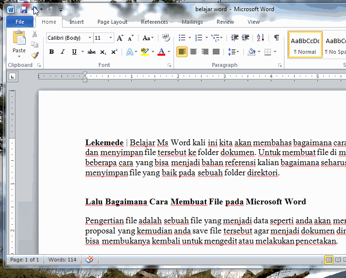 Belajar Membuat dan Menyimpan File Pada Ms Word cekrisna Belajar Membuat dan Menyimpan File Pada Ms Word cekrisna