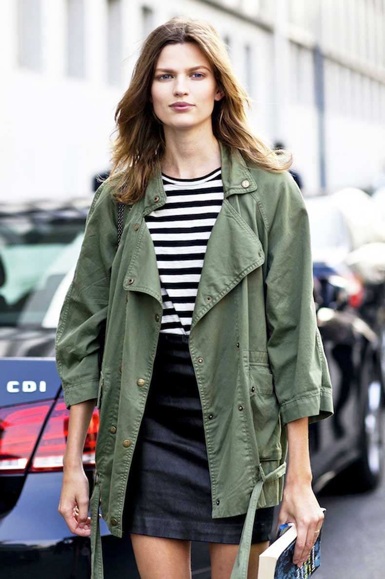 STREET STYLE INSPIRATION; ARMY GREEN JACKET.