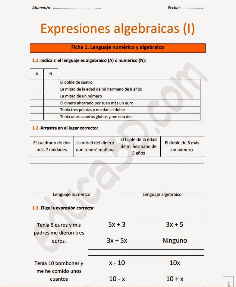lgebra bsica - Profesor en lnea
