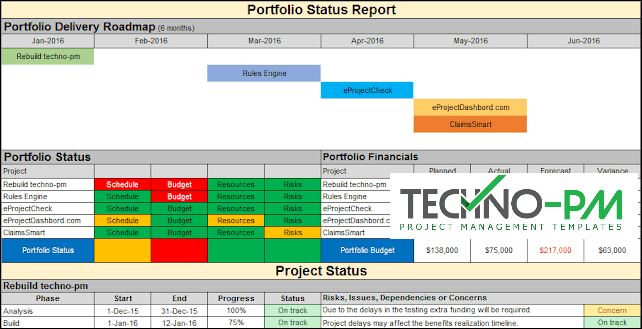 Project Portfolio Reporting, Portfolio Status Report Template,portfolio report
