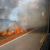 Cambodia, Fire on the road from Sihanoukville to Phnom Penh