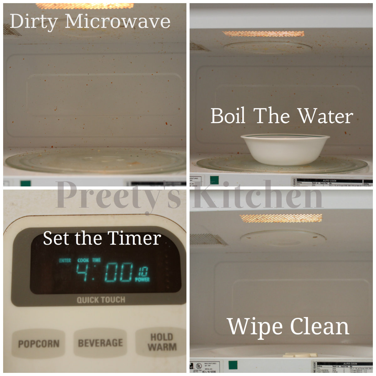 Preety's Kitchen How To Steam Clean Your Microwave Without Cleaners