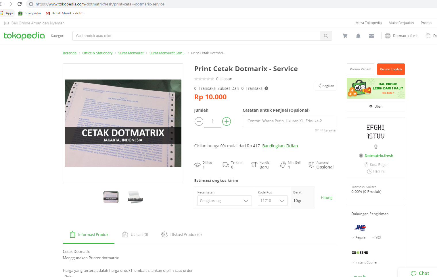 Jasa Cetak Print Dot Matrix , Jakarta Dotmatrix