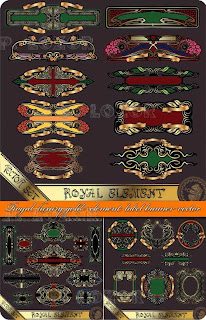 Vector Royal luxury gold element label banner
