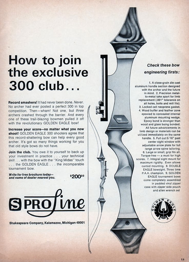 VINTAGE SHAKESPEARE / ROOT ARCHERY The GOLDEN EAGLE recurve