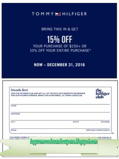 coupon tommy hilfiger canada