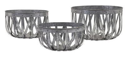 Galvanized Basket Set