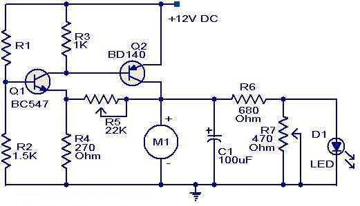 12 Volt DC Fan Temperature Control |Electronic Schematic Circuit