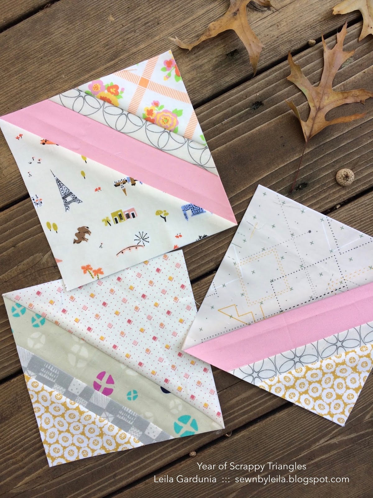 Sewn by Leila Gardunia Block 47 Year of Scrappy Triangles