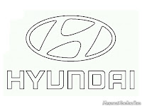 Logo mobil Hyundai untuk diwarnai