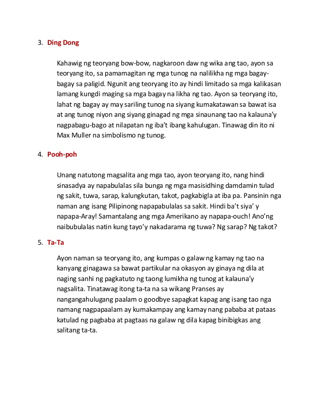 mga teorya ng wika - philippin news collections